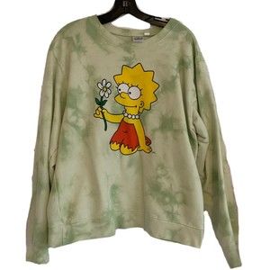 The Simpsons Lisa Simpson Green Tie Dye Sweatshirt Women's Sz XL